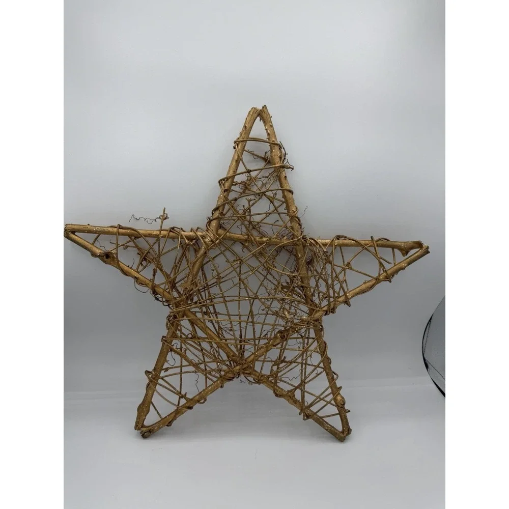 Artificial Rattan Star Frame Wreath Christmas Decoration Home Wedding